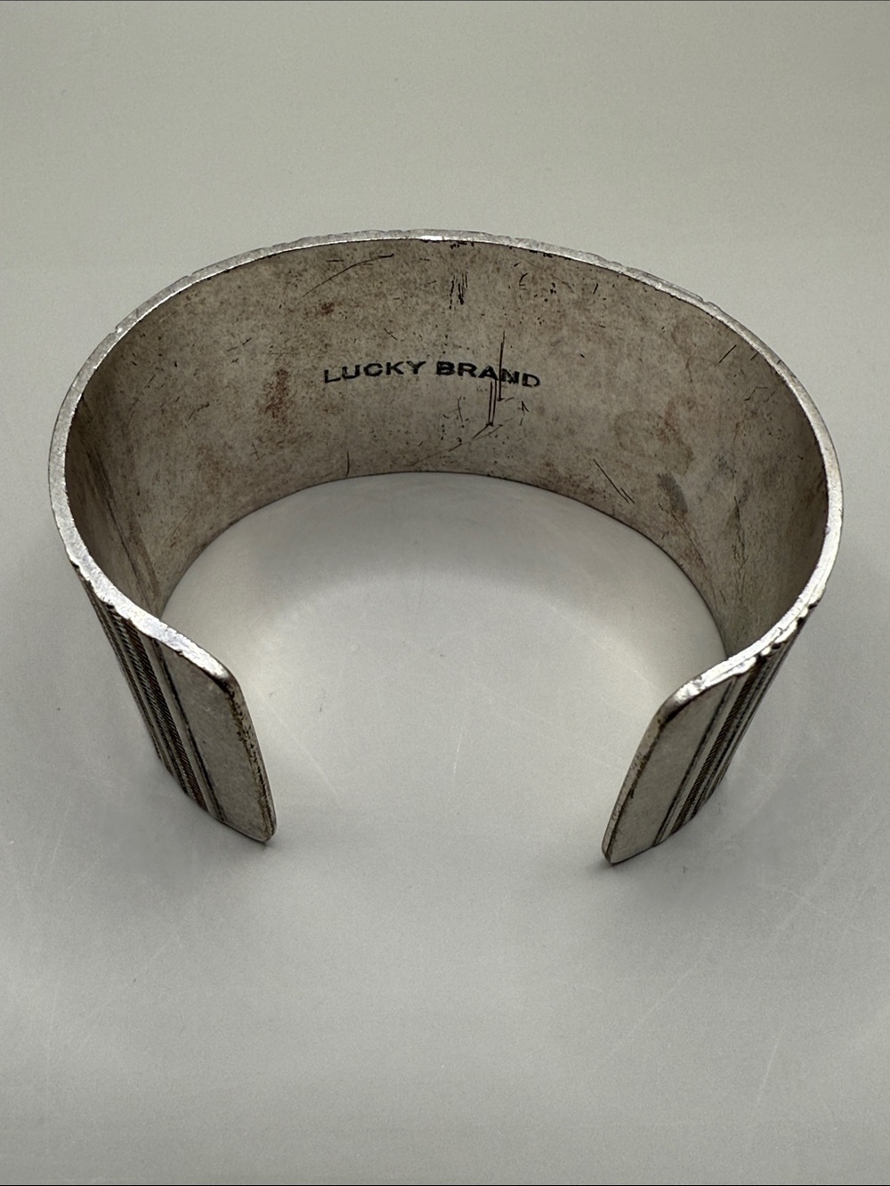 Lucky Brand VTG Silver Brass Boho Cuff Bracelet Retro Geometric SW Bracelet - Picture 3 of 7